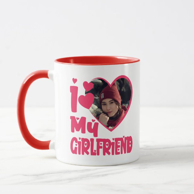 Mug I Love My Girlfriend Photo personnalisée (Gauche)