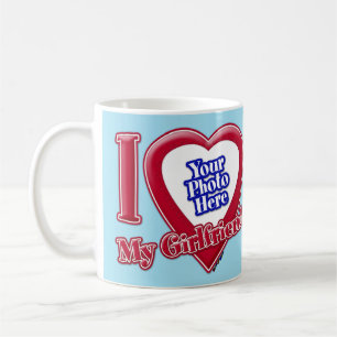 Mug I Love My Girlfriend Photo Red Heart Blue Horizon
