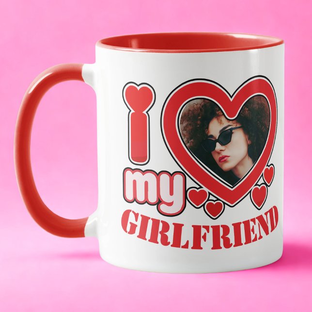 Mug I Love My Girlfriend Photo Texte personnalisé (Créateur téléchargé)