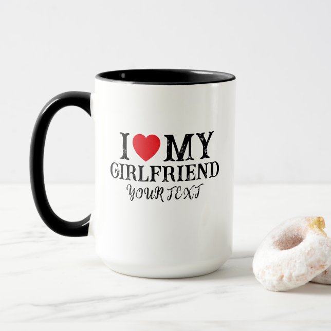 Mug I Love My Girlfriend,valentine gift (Avec donut)