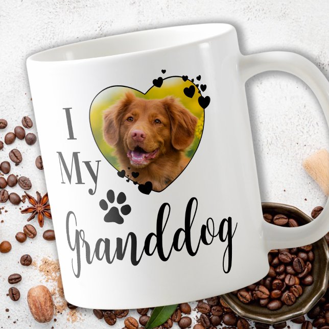 Mug I Love My Granddog Personalized Grand-pa Pet Photo (Créateur téléchargé)