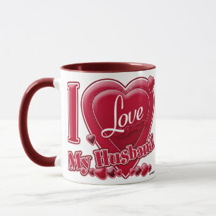 Mug I Love My Husband rouge - coeur
