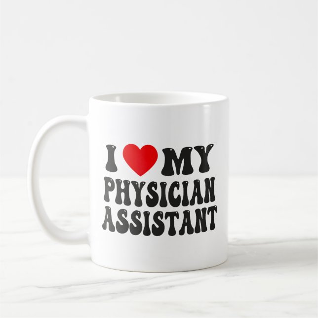 Mug I Love My Physician Assistant Funny Valentine Red  (Gauche)