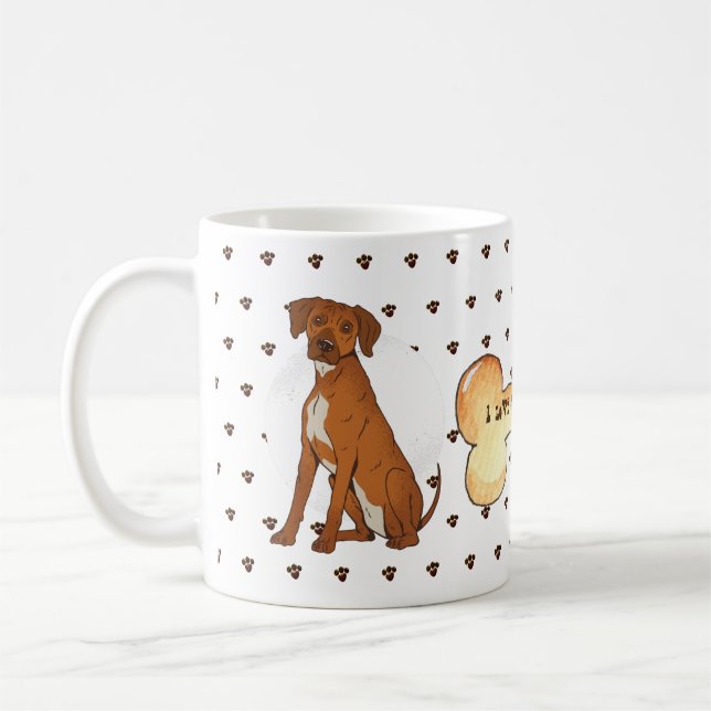 Mug I Love My Ridgeback - Cartoon Rhodésien Brown (Gauche)