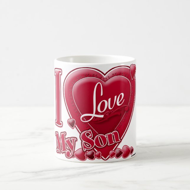 Mug I Love My Son rouge - coeur (Centre)