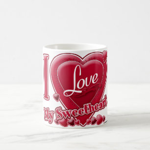 Mug I Love My Sweetheart rouge - coeur