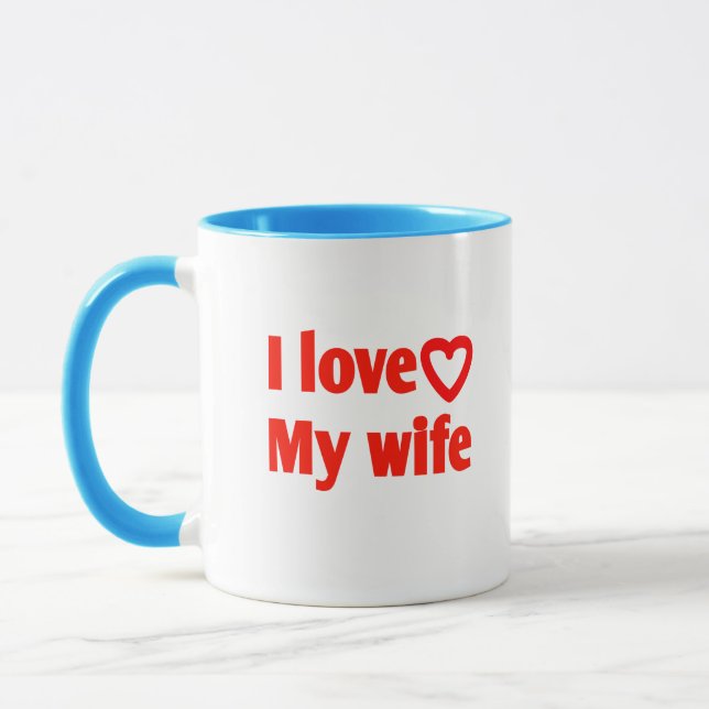 Mug I Love My Wife - Cadeau romantique pour femme, mar (Gauche)