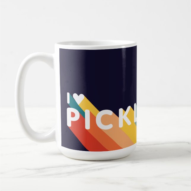 Mug I Love Pickleball Rainbow Retro (Gauche)