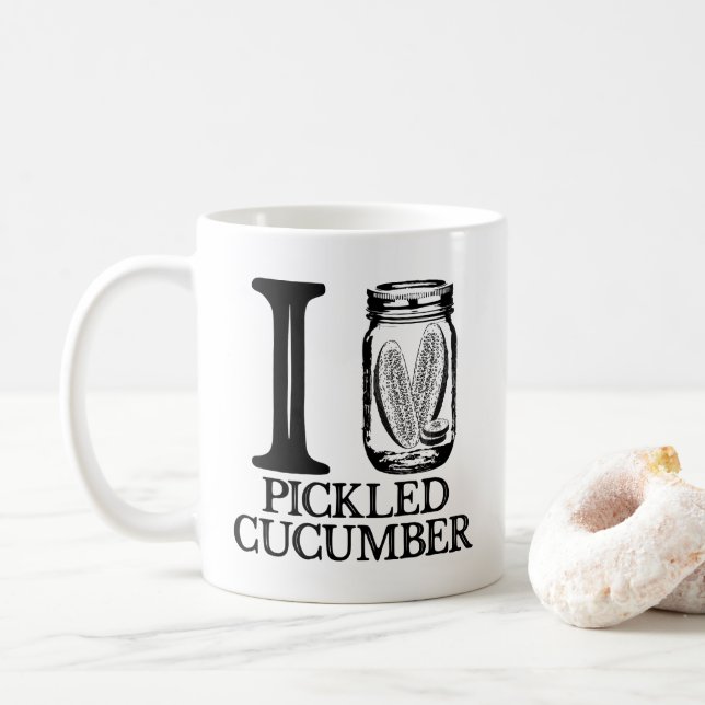 Mug I Love Pickled Cucumber - Vintage Pickle Cucumber (Avec donut)