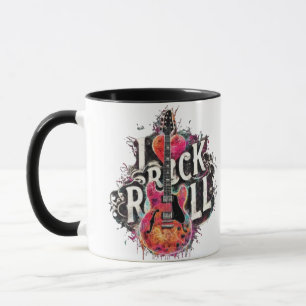 Mug I Love Rock N Roll Guitare Électrique Peinture