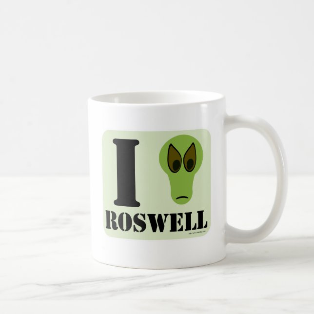 Mug I Love Roswell Fun Alien Logo Conception OVNI (Droite)