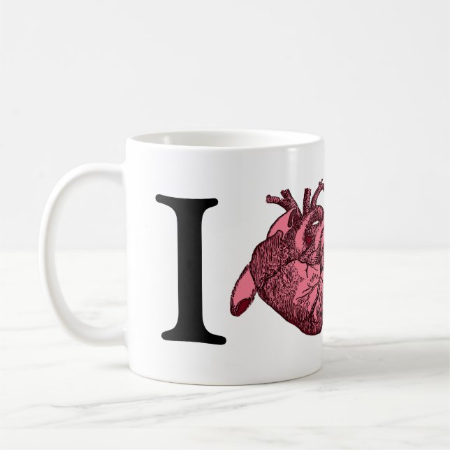Mug I Love SF avec un coeur anatomiquement correct (Gauche)