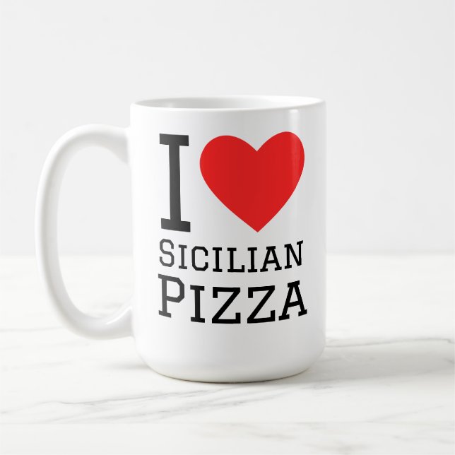 Mug I love Sicilian pizza (Gauche)