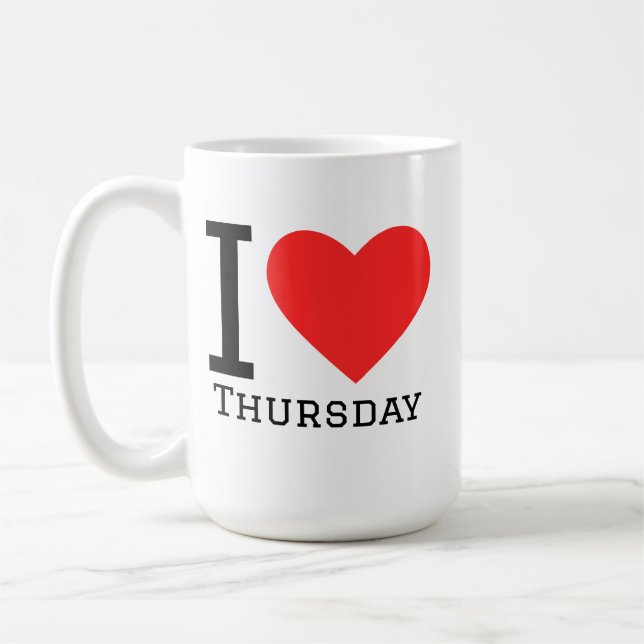 Mug I love Thursday  Square Sticker (Gauche)