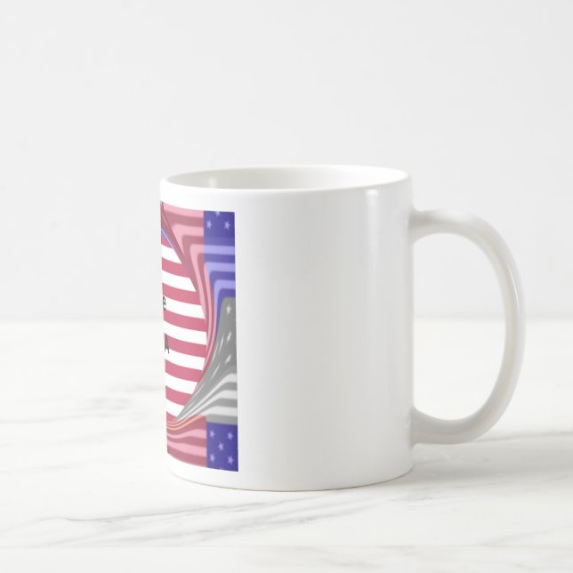 Mug I Love U.S.A. Swirl : Patriotic Heart Art Imprimer (Droite)