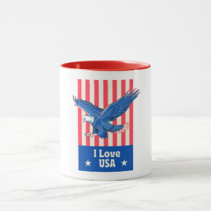 Mug "I Love USA" Eagle Drapeau Design