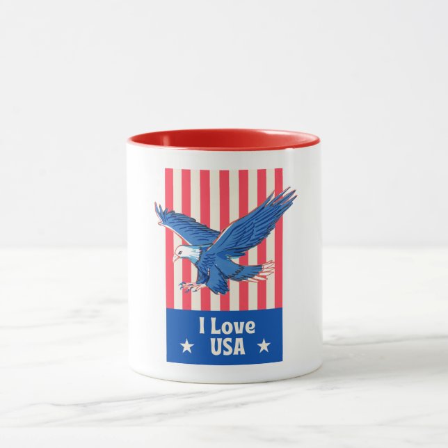 Mug "I Love USA" Eagle Drapeau Design (Centre)