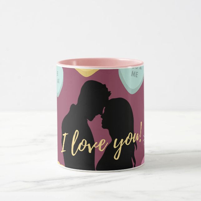 Mug I Love You Candy Hearts Couple Valentine's Day (Centre)