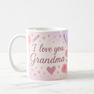 Mug I Love You Grandma Cadeau - Floral Cadeau Design