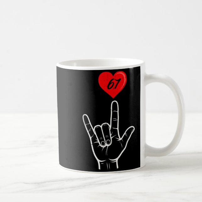 Mug I Love You Hand Sign Asl Heart 67 Women Kids Men V (Droite)