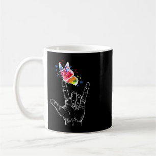 Mug I Love You Hand Sign Language Butterfly Puzzle Pie