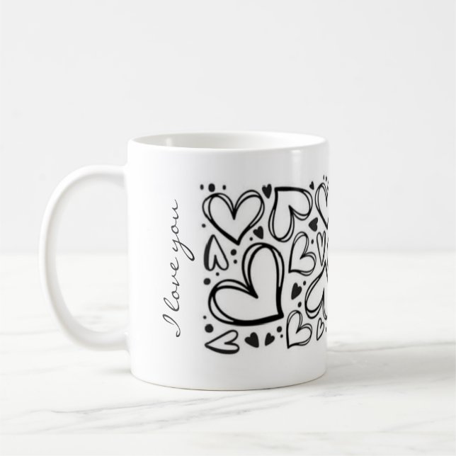 Mug I love you heart design (Gauche)