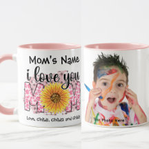 I Love You Mom Colorful Personnalisable photo rose