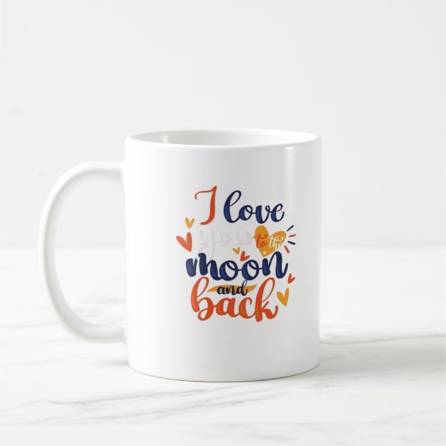 Mug I Love You To The Moon And Back Modern Romantic De (Gauche)