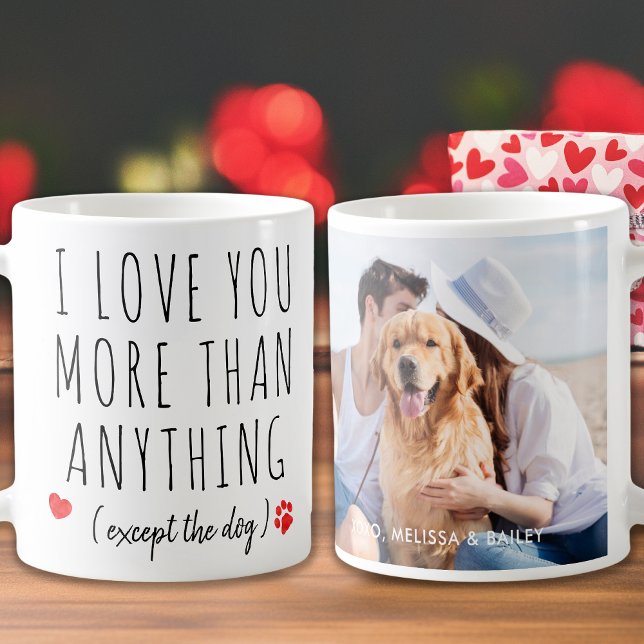 Mug I Love You Valentines Day Amoureux des chiens Phot (Créateur téléchargé)