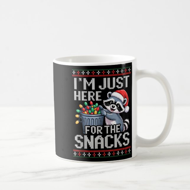 Mug I’m Just Here For The Snacks Raccoon Christmas Ugl (Droite)