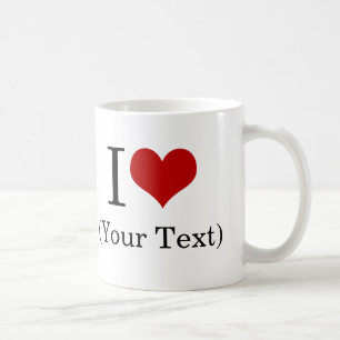 Mug I modèle de coeur (ajoutez votre propre texte fai