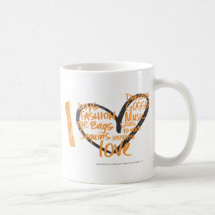 Mug I orange de graffiti de coeur