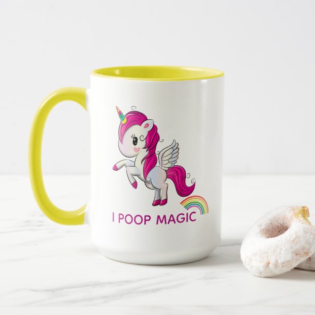 Mug I Poop Magic Funny Unicorne Dit (Avec donut)