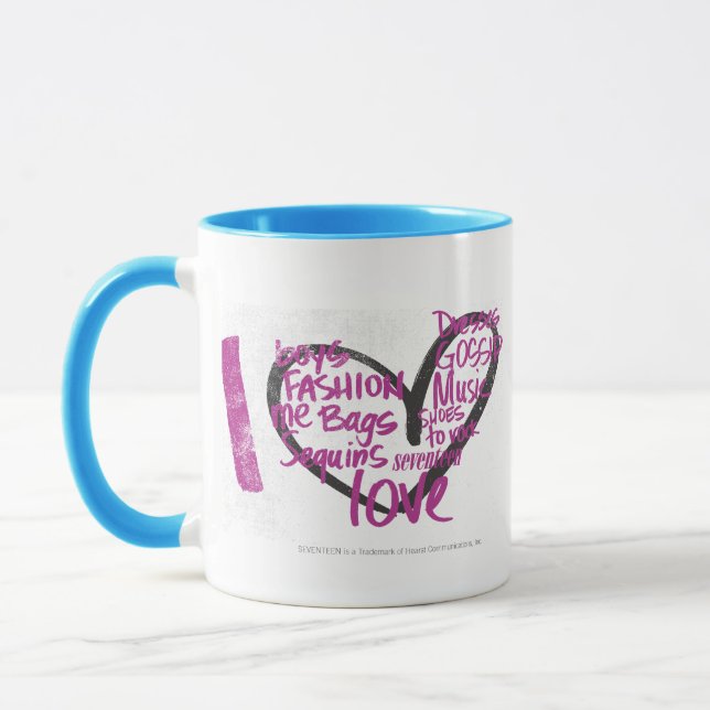 Mug I pourpre de graffiti de coeur (Gauche)