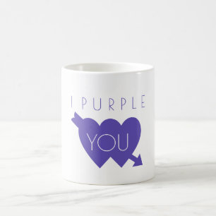 Mug I Purple You Typographie Deux Coeurs Unis Mignonne