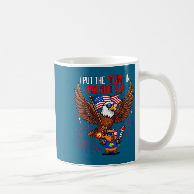 Mug I Put The Tism In Patriotism Athletic Eagle Tism F (Droite)