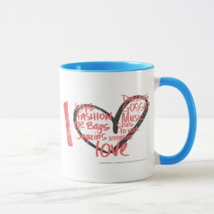 Mug I rose de graffiti de coeur