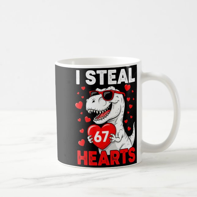Mug I Steal 67 Hearts Funny 67 Valentine Dinosaur Men  (Droite)