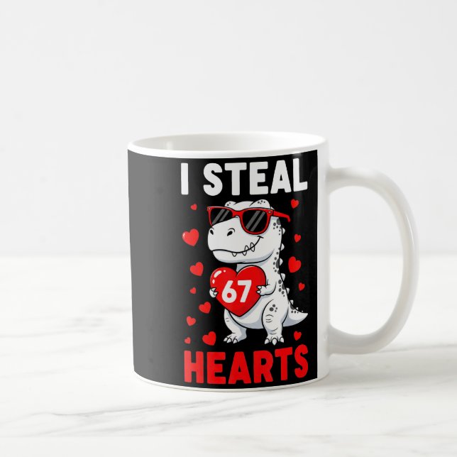 Mug I Steal 67 Hearts Funny 67 Valentine Dinosaur Men  (Droite)