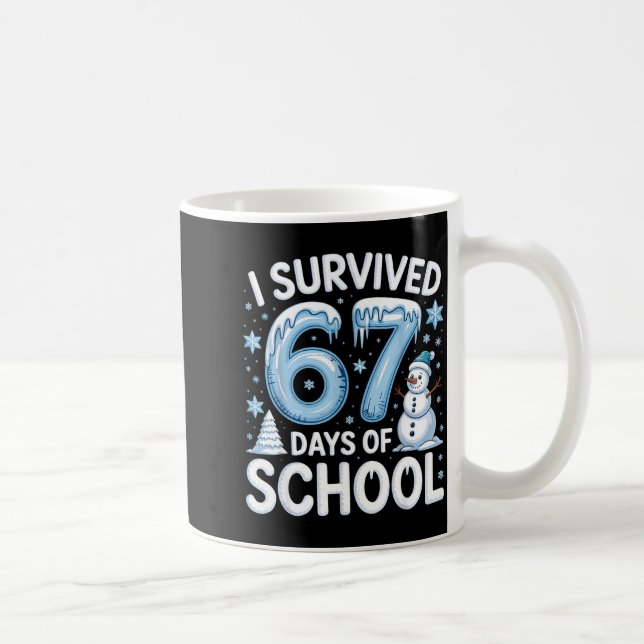 Mug I Survived 67 Days Of School Christmas Candy Cane  (Droite)
