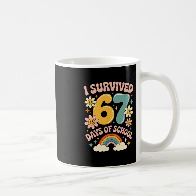 Mug I Survived 67 Days Of School Gen Alpha Slang Retro (Droite)