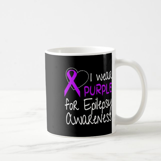Mug I Wear Purple For Epilepsy Awareness Ribbon  (Droite)