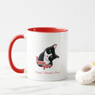 Mug I Wuv You Valentines's Day Cat
