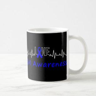 Mug Ibm Awareness Blue Ribbon Love Heartbeat Support Q