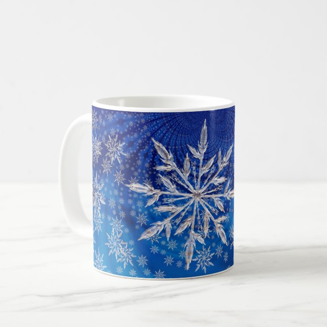 Mug Ice Blue Christmas Star Flocon de neige (Devant gauche)