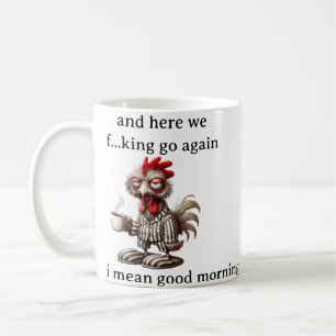 Mug Ici on recommence Poulet   Café de Coq Drôle 
