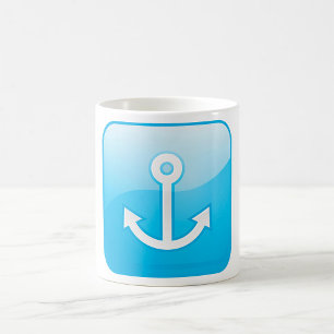 Mug Icône Ancre bleue marine moderne
