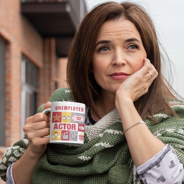 Mug Icône d'acteur au chômage conçue de manière emblém (Créateur téléchargé)