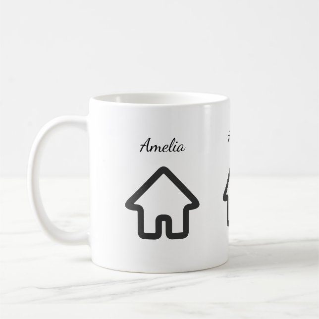 Mug Icône d'architecture de maison de biens immobilier (Gauche)