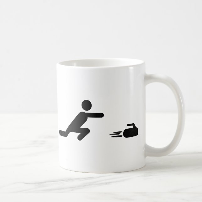 Mug icône de curling noir (Droite)
